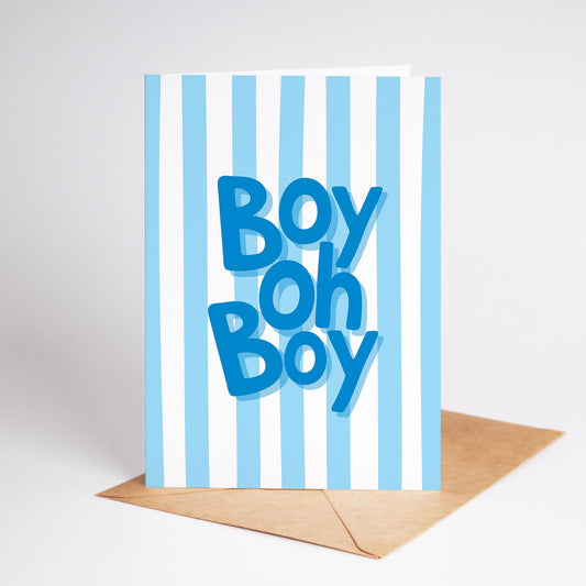 Personalised Welcome Baby Blue Greeting Card - PulpKo