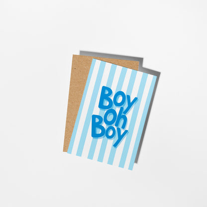 Personalised Welcome Baby Blue Greeting Card - PulpKo