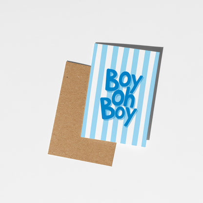 Personalised Welcome Baby Blue Greeting Card - PulpKo