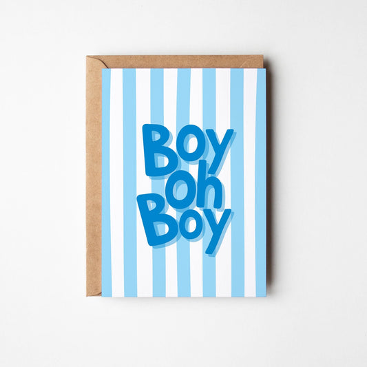 Personalised Welcome Baby Blue Greeting Card - PulpKo