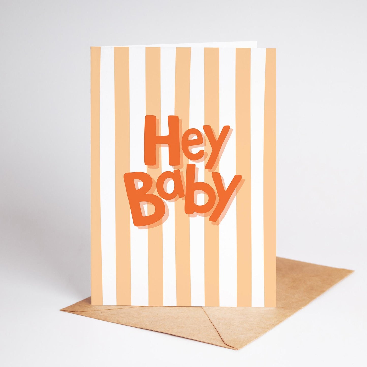 Hey Baby Card, Gender Neutral New Baby Card, Baby Shower or Pregnancy Card - PulpKo