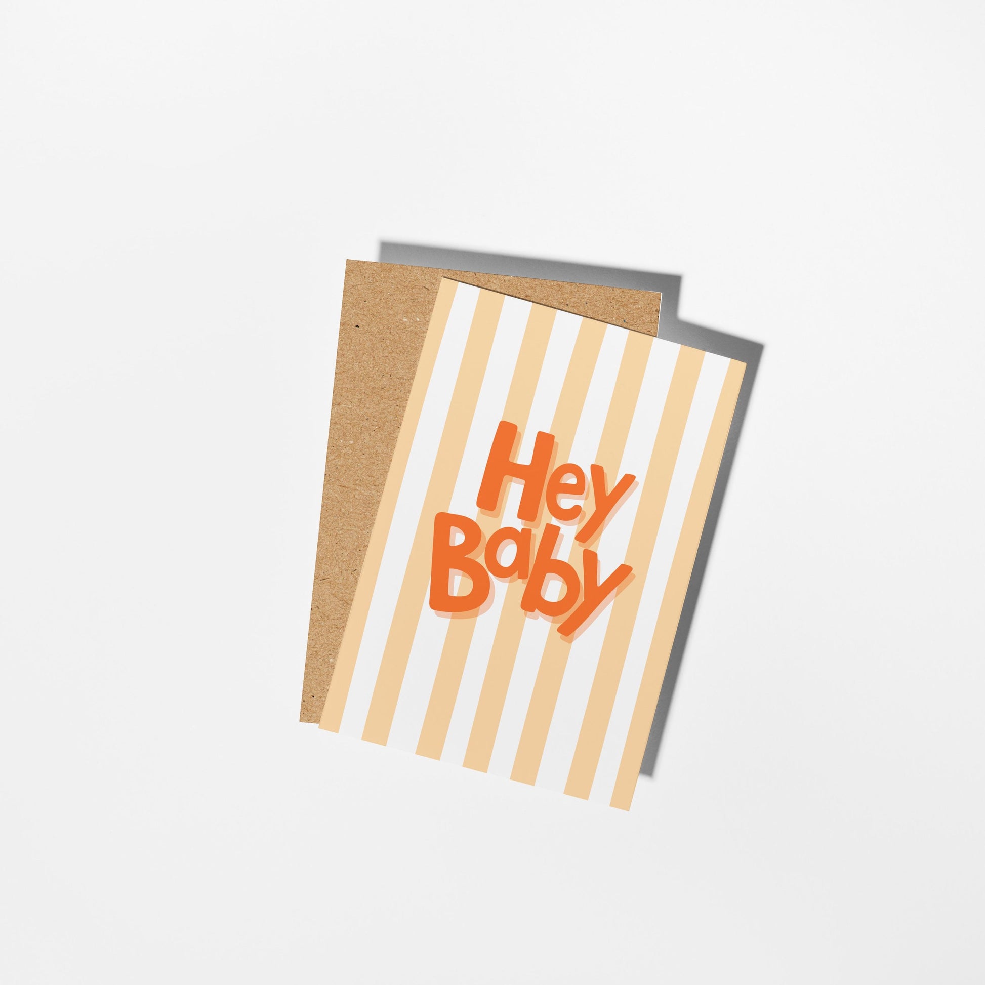 Hey Baby Card, Gender Neutral New Baby Card, Baby Shower or Pregnancy Card - PulpKo