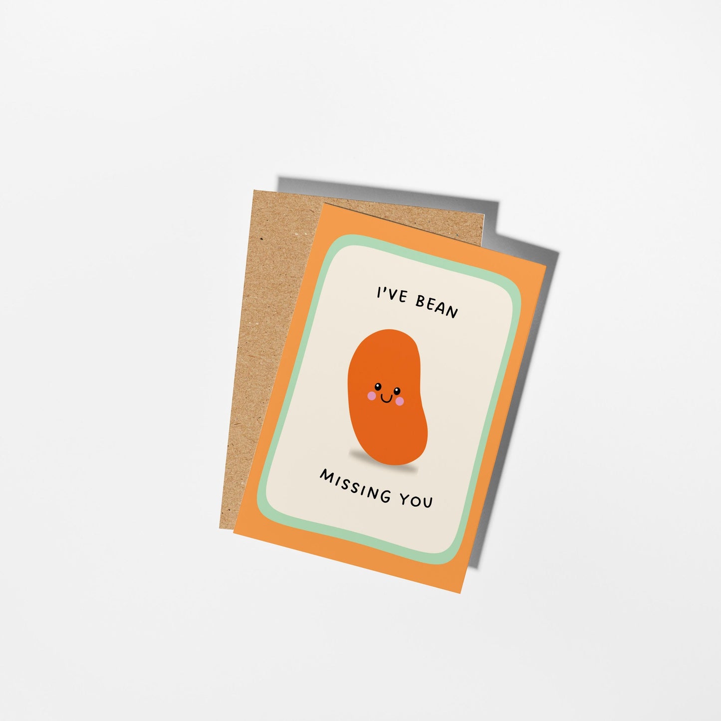 I’ve Bean Missing You Card, Cute Pun Friendship Card, Cute Thinking of You Card - PulpKo