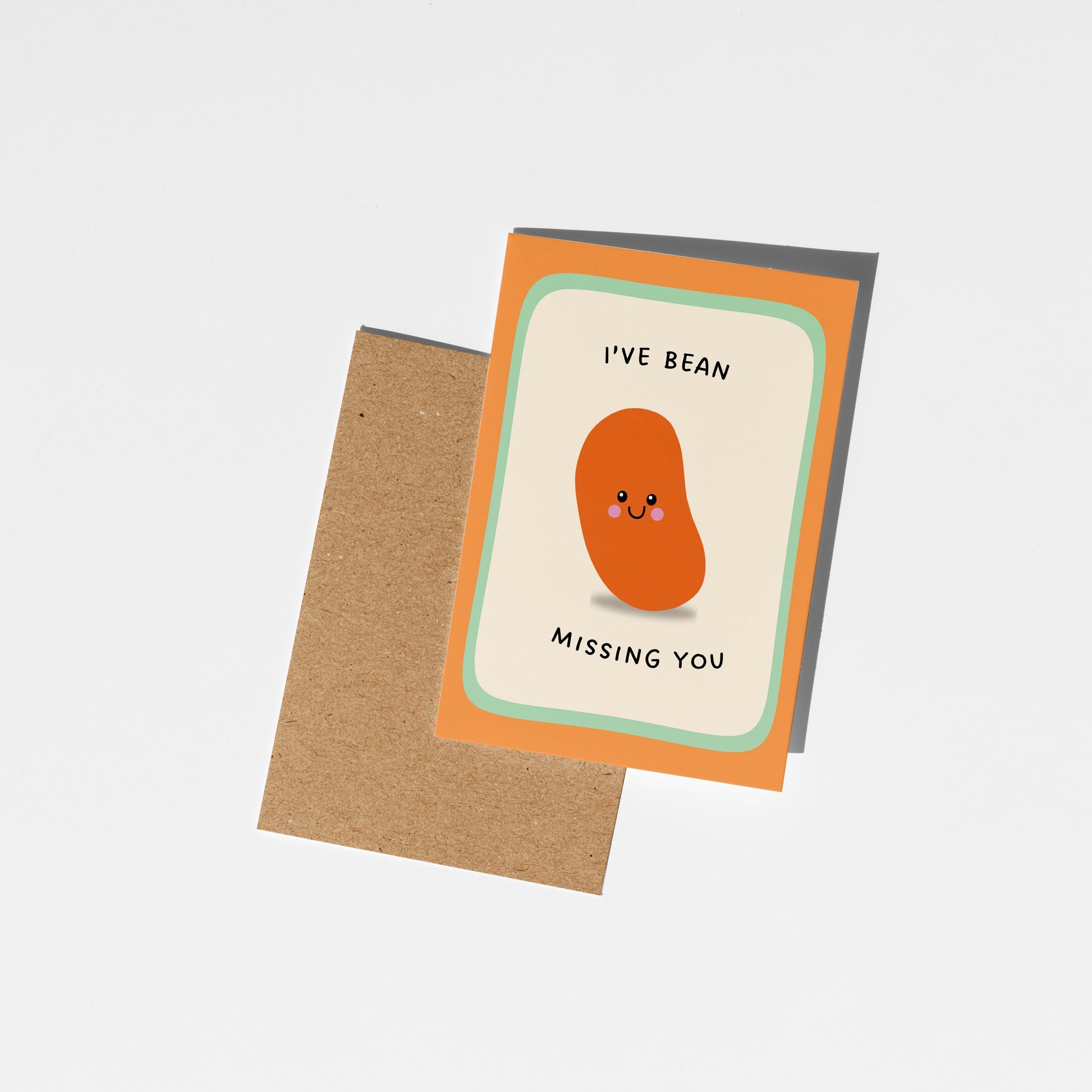 I’ve Bean Missing You Card, Cute Pun Friendship Card, Cute Thinking of You Card - PulpKo