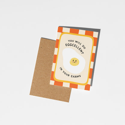 Funny Exam Card, You’ll Do Eggcellent Card, Good Luck Card - PulpKo