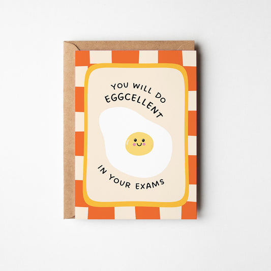 Funny Exam Card, You’ll Do Eggcellent Card, Good Luck Card - PulpKo