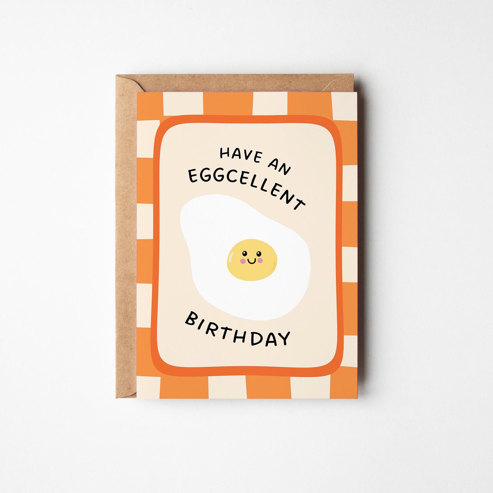 Funny Pun Birthday Card, Have an Eggcellent Birthday Greeting Card, Birthday Card for Family or Friends - PulpKo