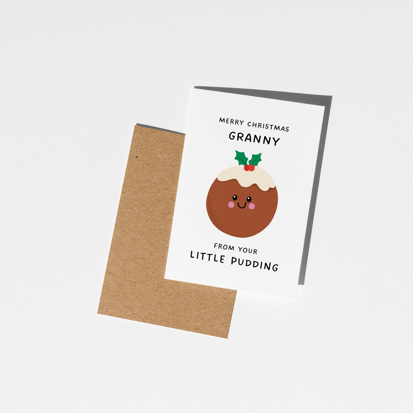 Merry Christmas Granny From Your Little Pudding, Christmas Card for Granny - PulpKo