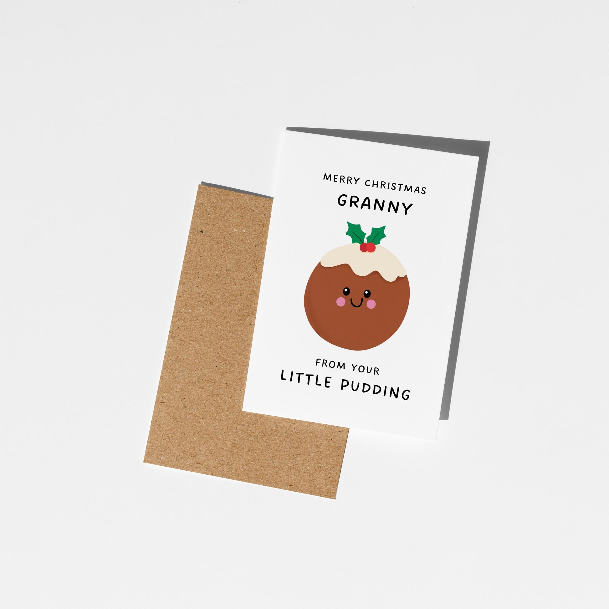 Merry Christmas Granny From Your Little Pudding, Christmas Card for Granny - PulpKo