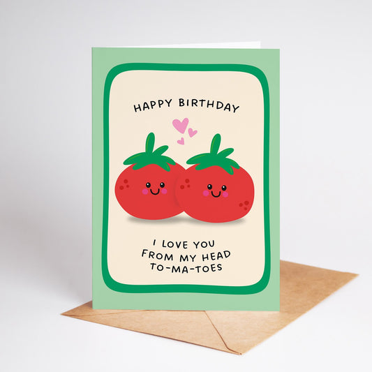 Funny Tomato Birthday Card for Partner, Spouse, Boyfriend, Girlfriend, Wife, Husband - PulpKo