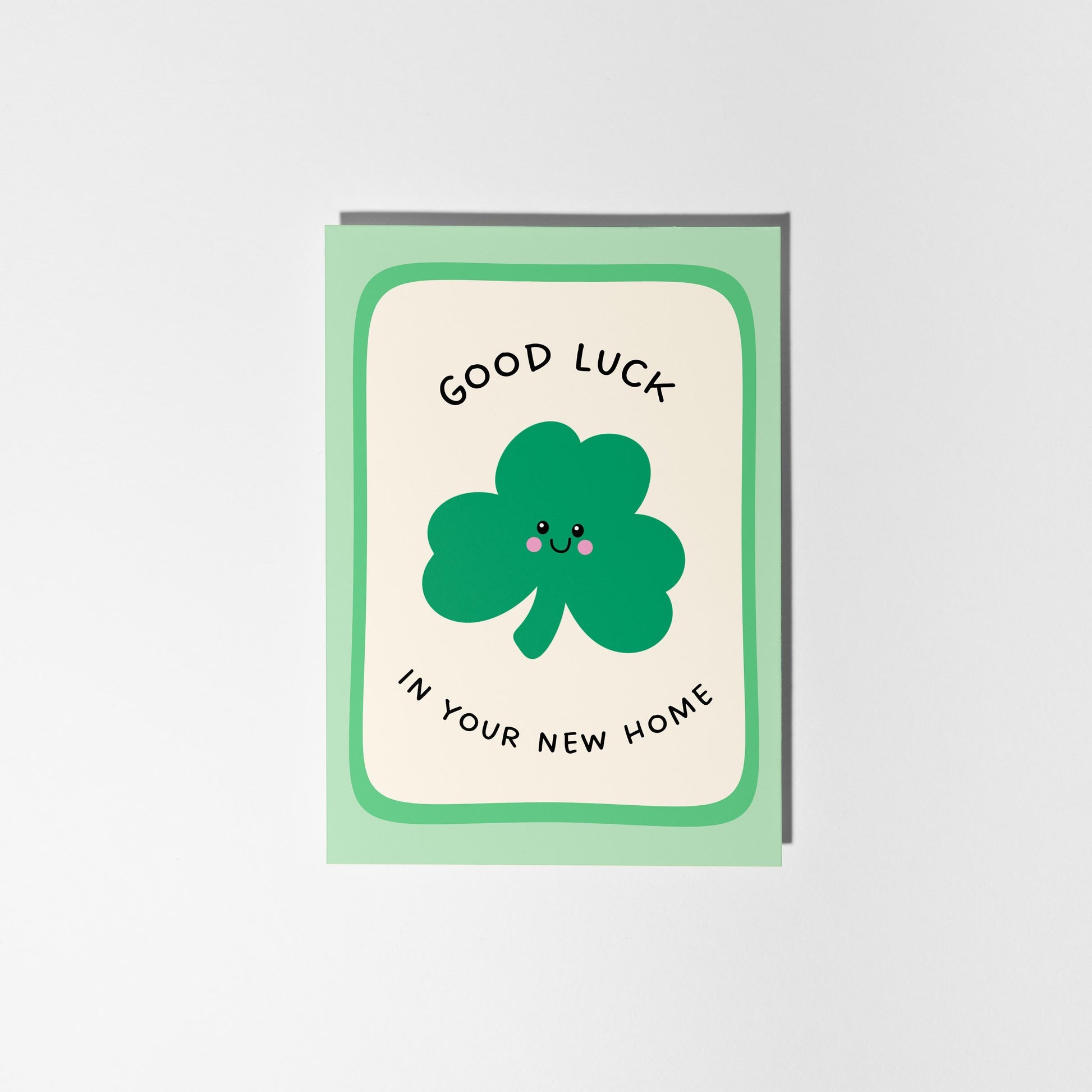 Good Luck in Your New Home Card, Shamrock New Home Card, Housewarming Card - PulpKo