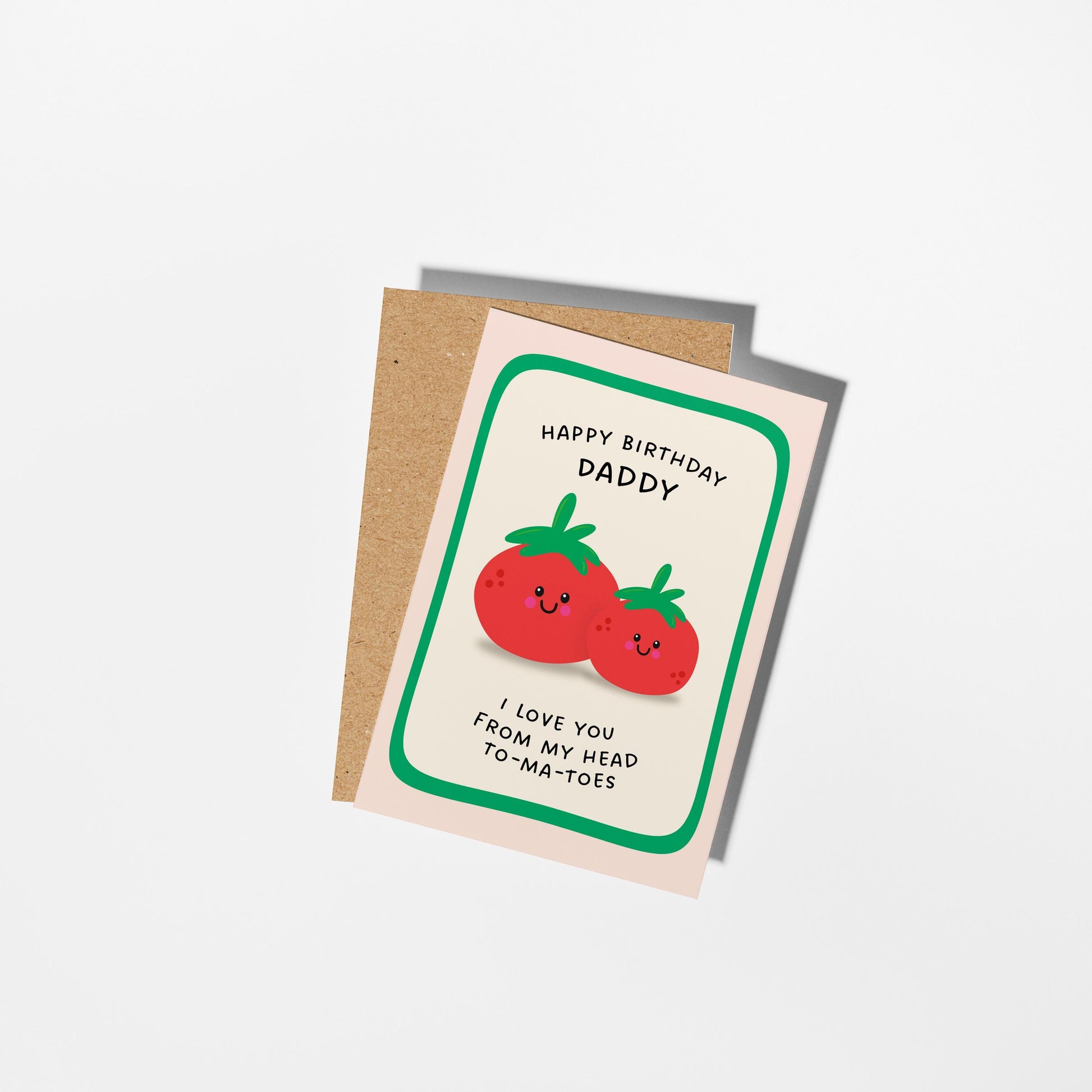 Daddy Birthday Card, Funny Tomato Pun Card from Daughter or Son, - PulpKo