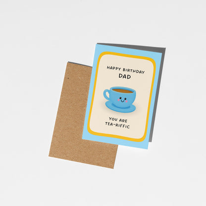 Dad Birthday Card, Tea-riffic Dad Birthday Card - PulpKo