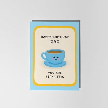 Dad Birthday Card, Tea-riffic Dad Birthday Card - PulpKo