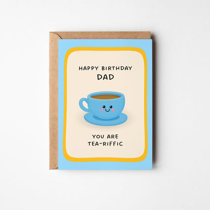 Dad Birthday Card, Tea-riffic Dad Birthday Card - PulpKo