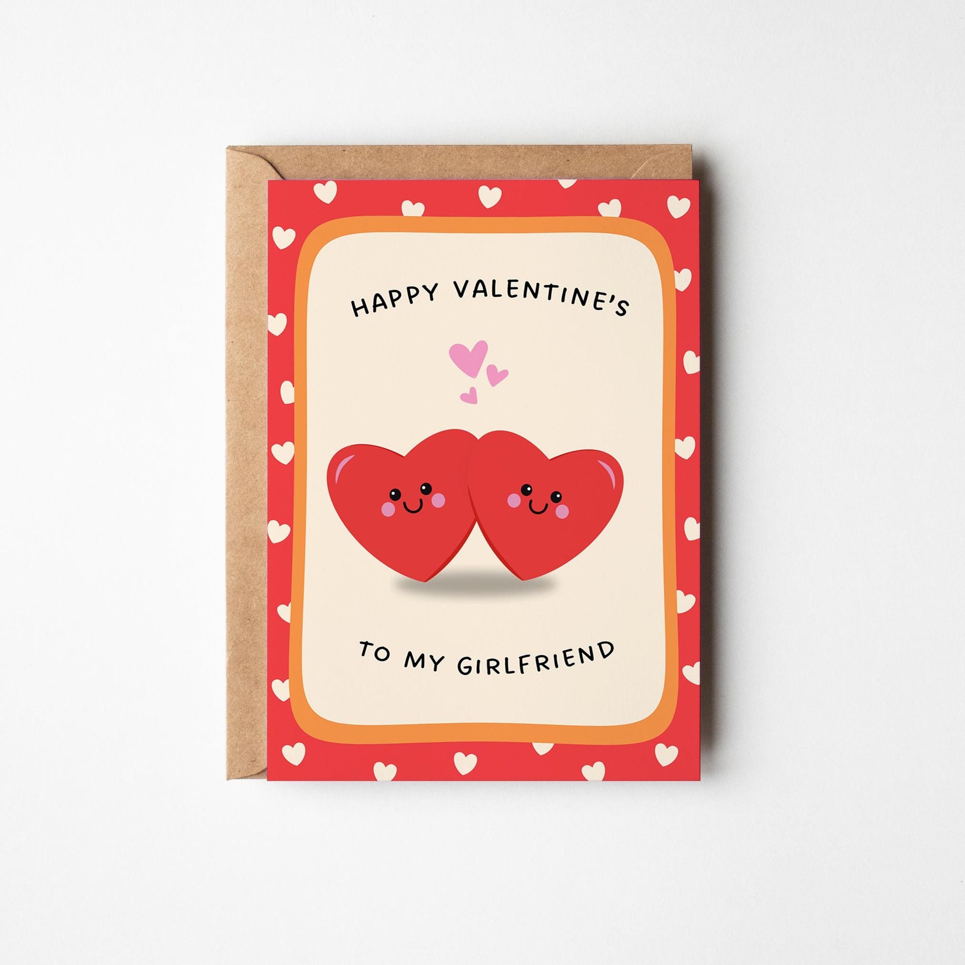 Valentine’s Card for Girlfriend, Happy Valentine’s To My Girlfriend, Cute Valentines Card for Her - PulpKo