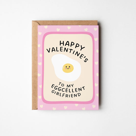 Funny Valentine’s Card for Girlfrien, Happy Valentine's to My Eggcellent Girlfriend - PulpKo