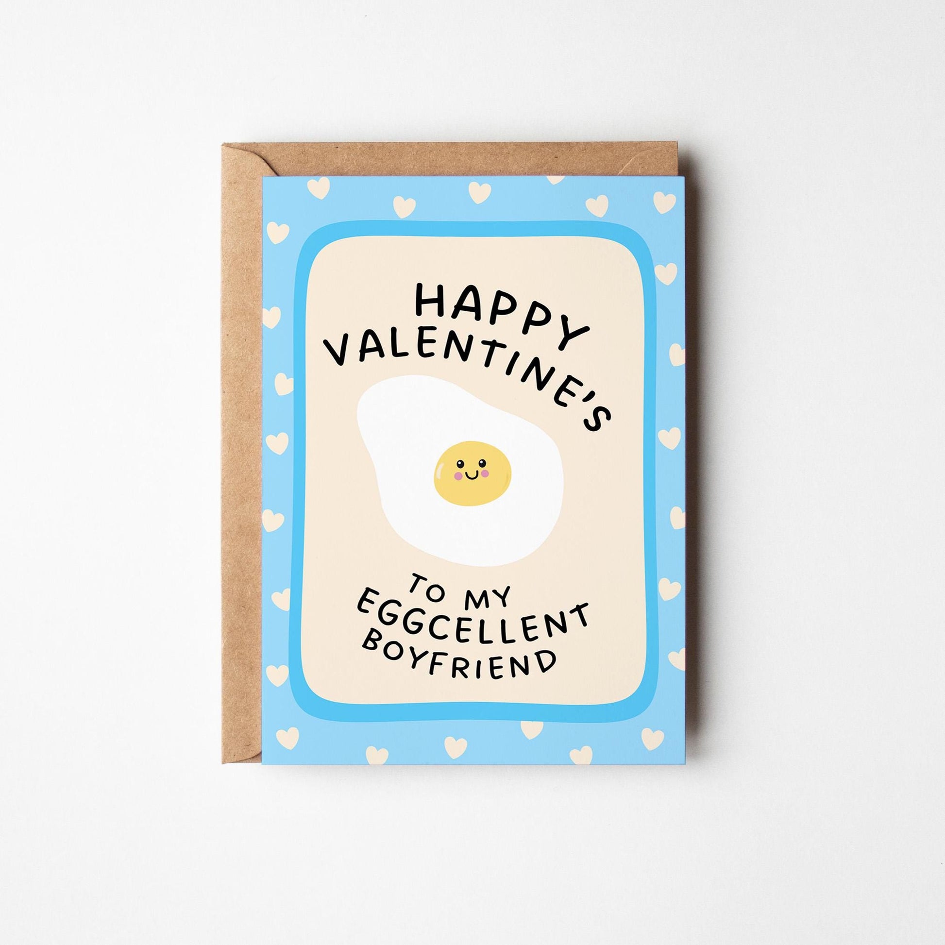 Funny Valentine’s Card for Boyfriend, Happy Valentine's to My Eggcellent Boyfriend - PulpKo