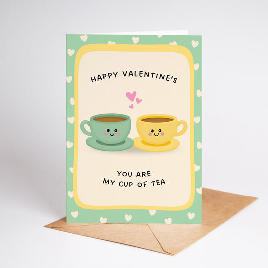 Valentine's Pun Card, You're My Cup Of Tea - PulpKo