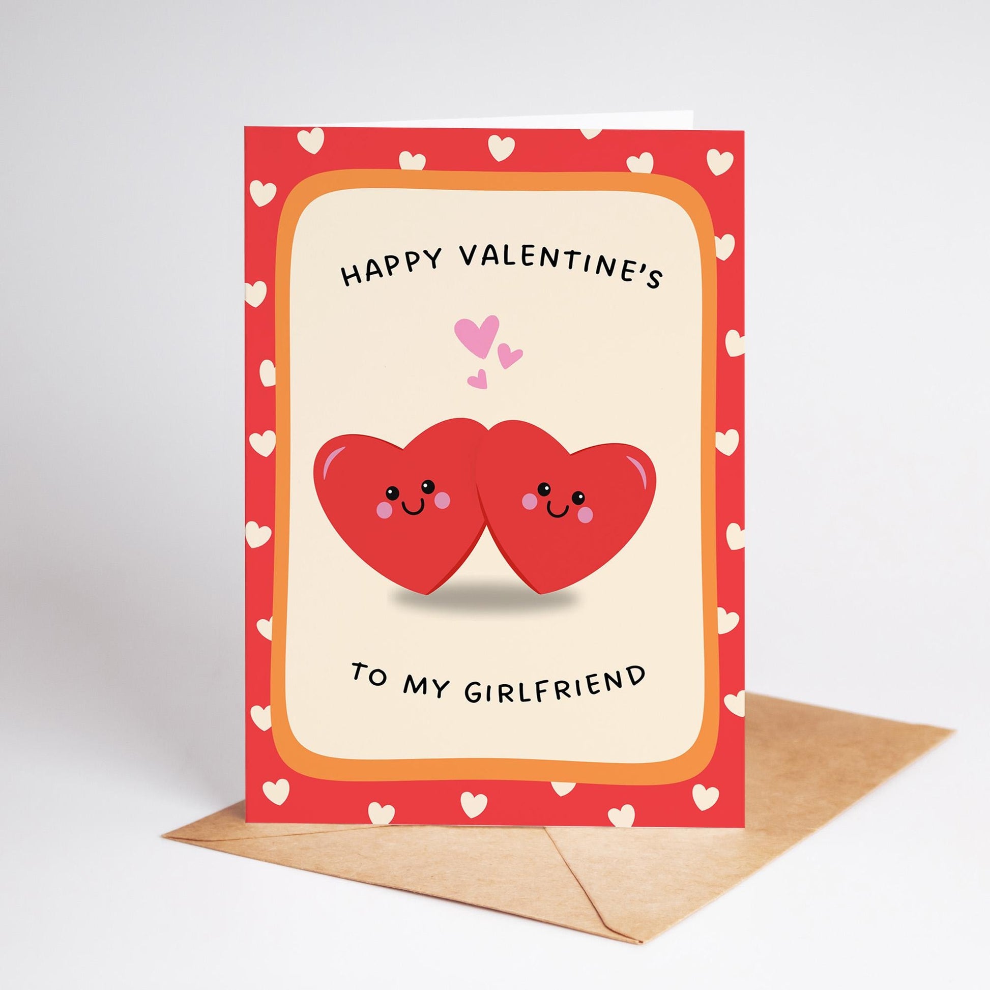 Valentine’s Card for Girlfriend, Happy Valentine’s To My Girlfriend, Cute Valentines Card for Her - PulpKo
