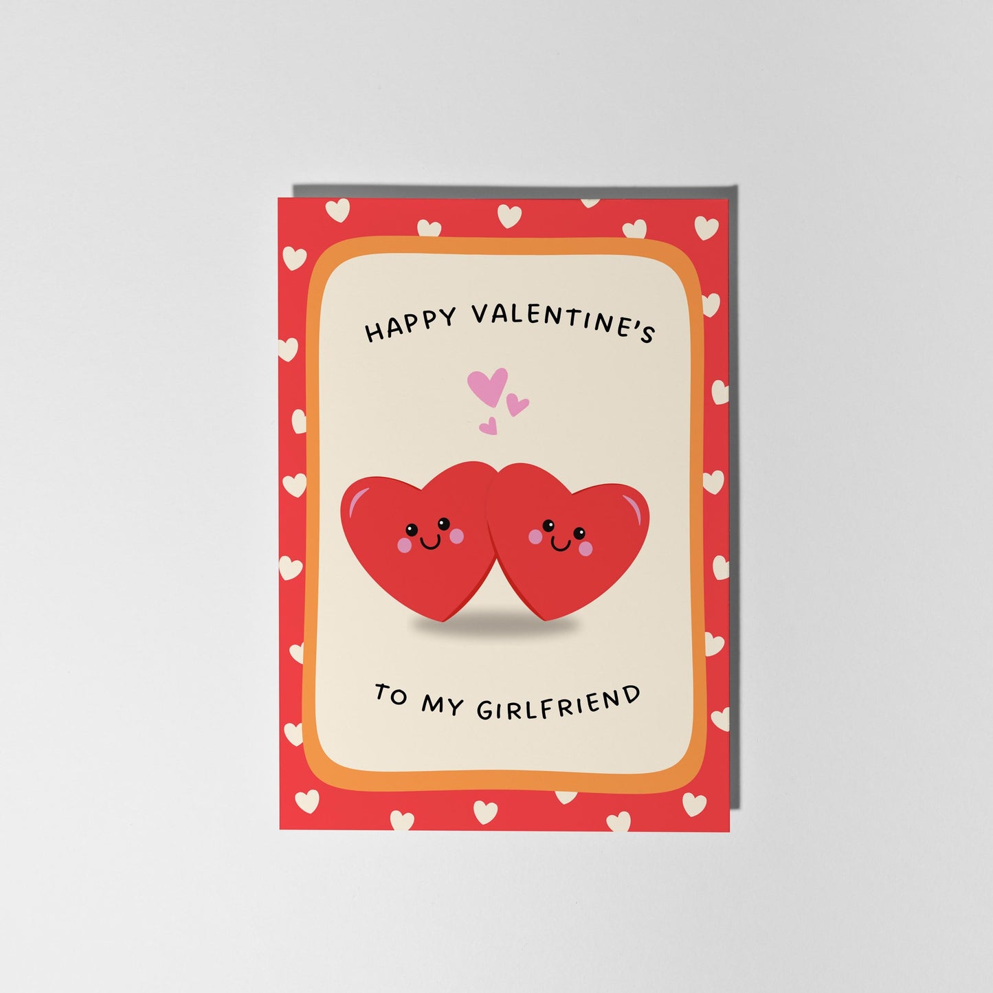 Valentine’s Card for Girlfriend, Happy Valentine’s To My Girlfriend, Cute Valentines Card for Her - PulpKo