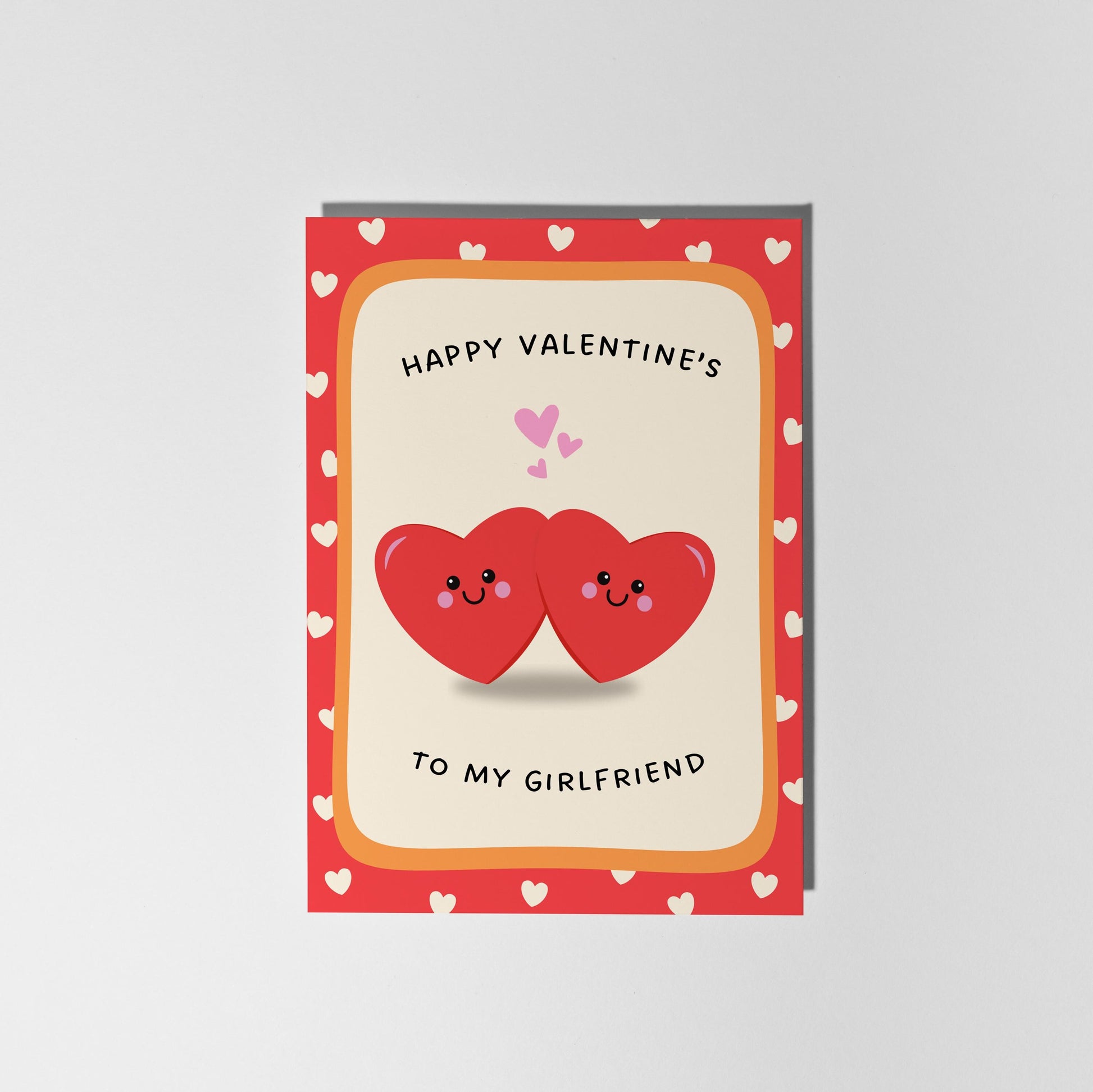 Valentine’s Card for Girlfriend, Happy Valentine’s To My Girlfriend, Cute Valentines Card for Her - PulpKo