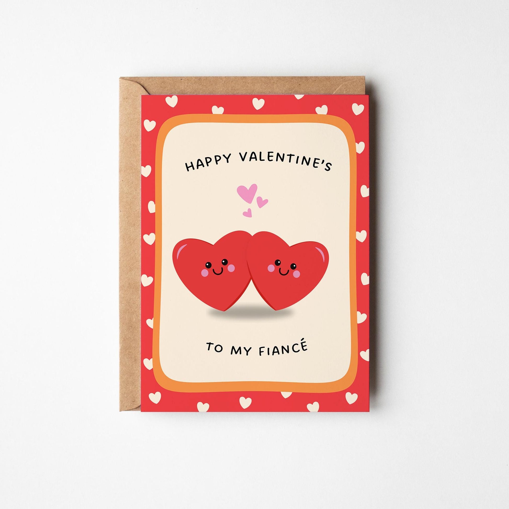 Valentine’s Card for Fiancé, Happy Valentine’s To My Fiancé, Cute Valentines Card for Partner - PulpKo