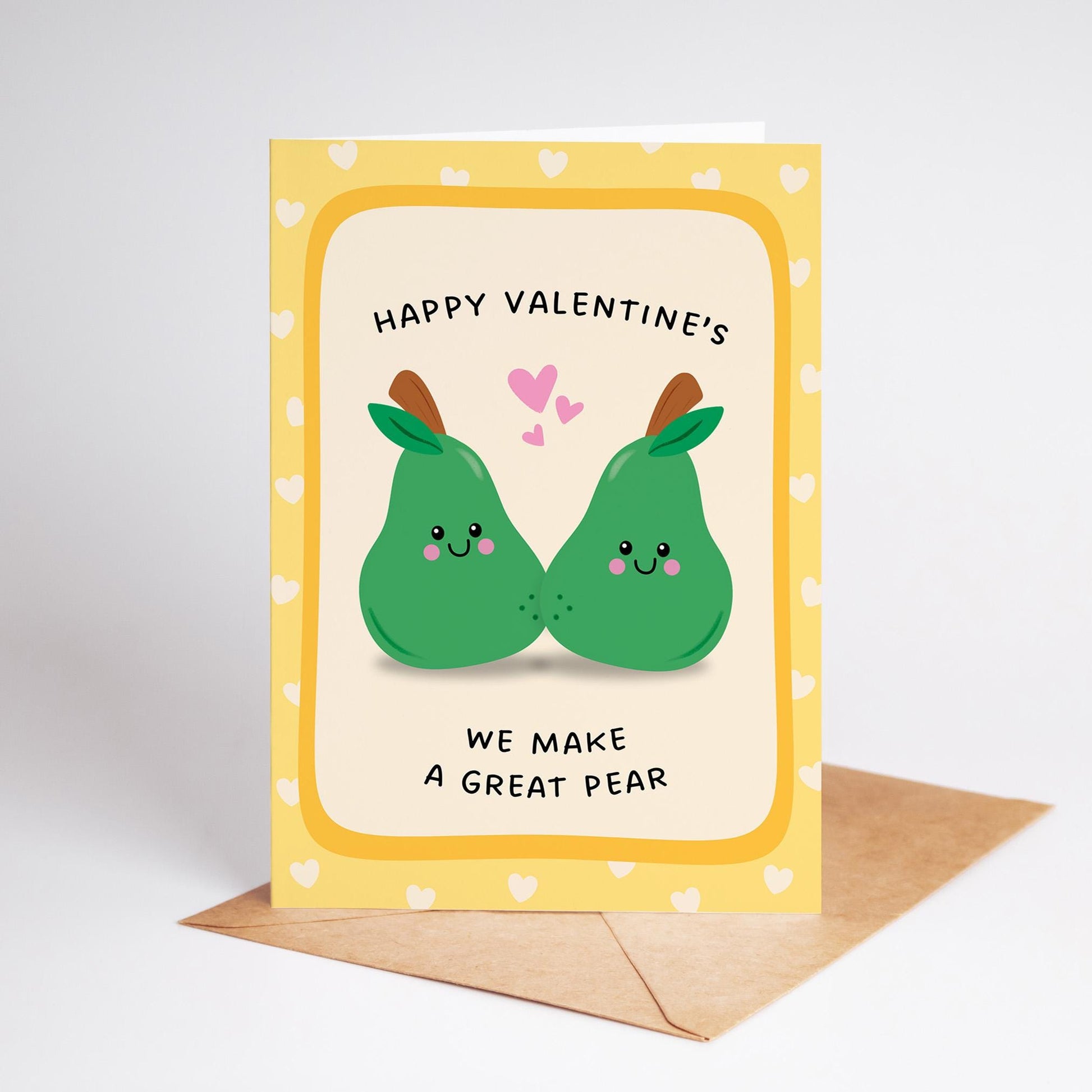 We Make a Great Pear, Cute Valentine Pun Card for Partner - PulpKo