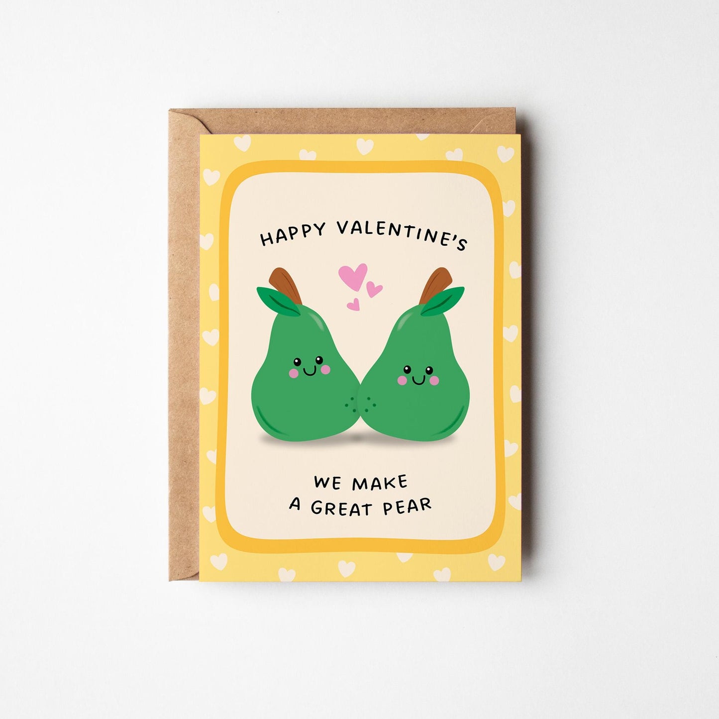 We Make a Great Pear, Cute Valentine Pun Card for Partner - PulpKo