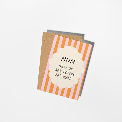 Mum Coffee and Magic Card, Funny Mother’s Day Card, Coffee Lover Mum - PulpKo