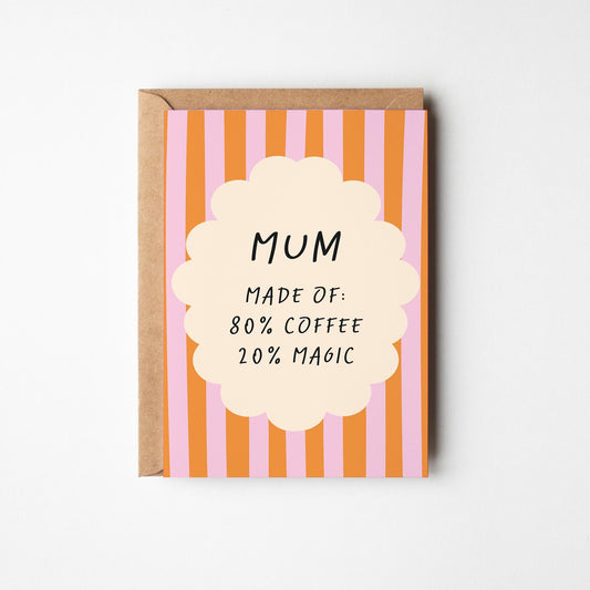 Mum Coffee and Magic Card, Funny Mother’s Day Card, Coffee Lover Mum - PulpKo