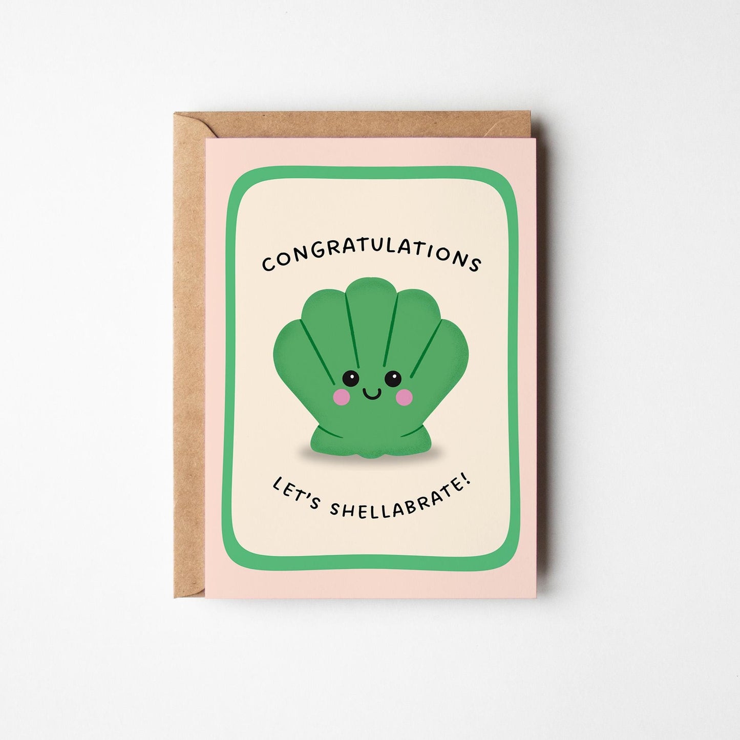 Congratulations Card, Let’s Shellabrate, Cute Shell Pun Card, General Celebration - PulpKo