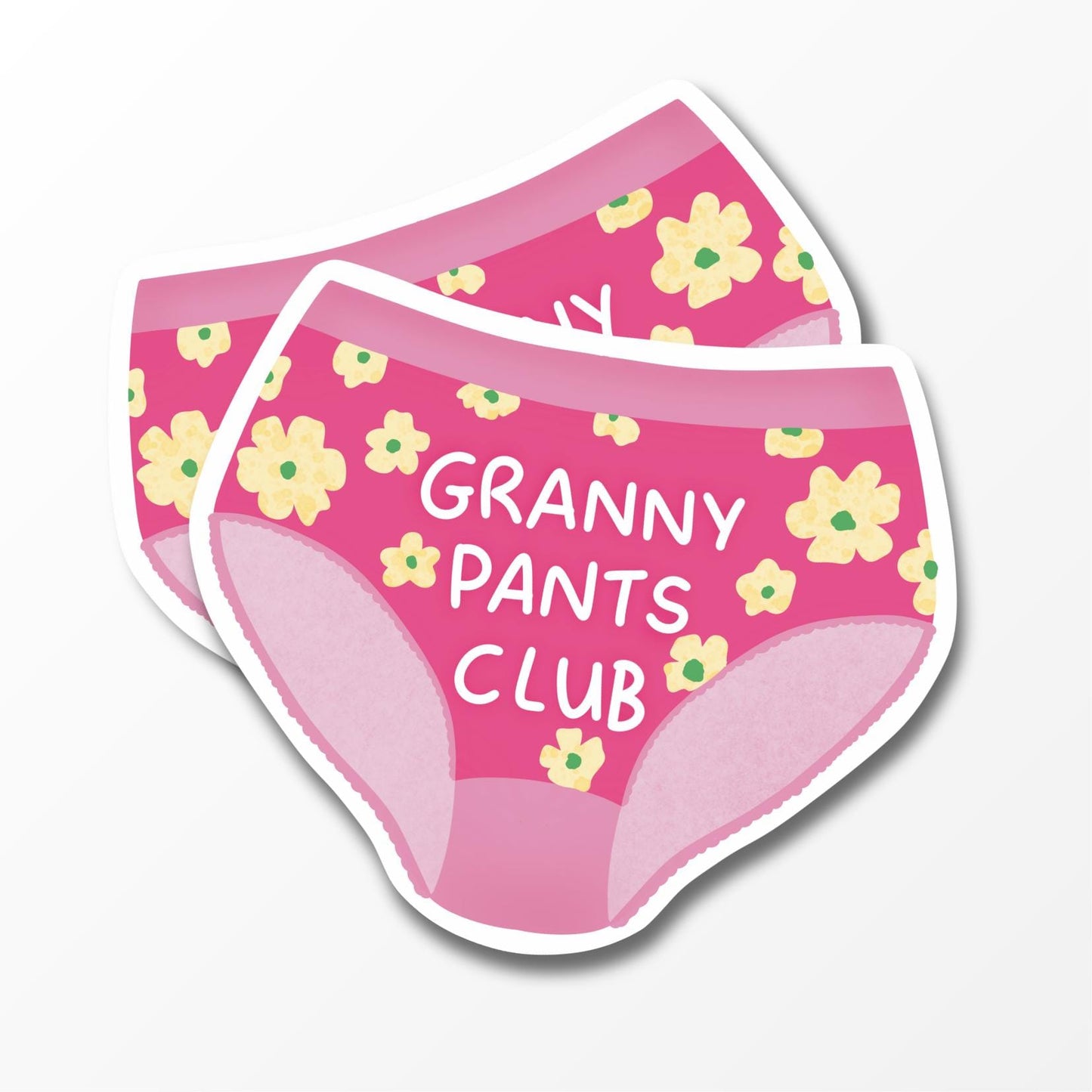 Granny Pants Club Sticker, Funny Pink Pants Vinyl Sticker - PulpKo