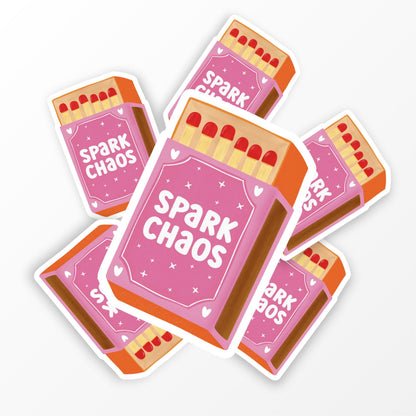 Spark Chaos Sticker, Girly Matchbox Vinyl Sticker, Funny Aesthetic Sticker - PulpKo