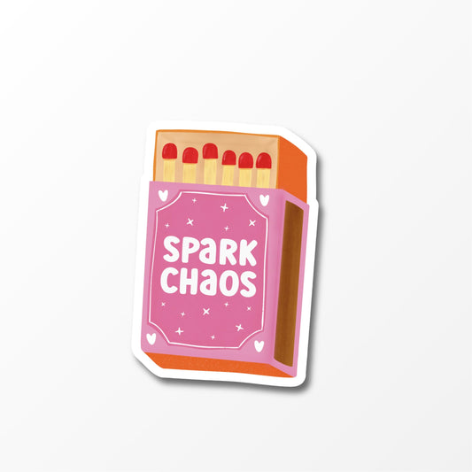 Spark Chaos Sticker, Girly Matchbox Vinyl Sticker, Funny Aesthetic Sticker - PulpKo