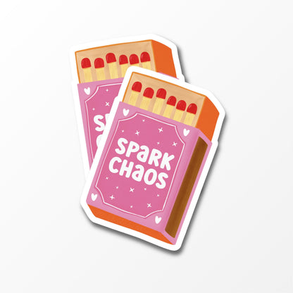 Spark Chaos Sticker, Girly Matchbox Vinyl Sticker, Funny Aesthetic Sticker - PulpKo