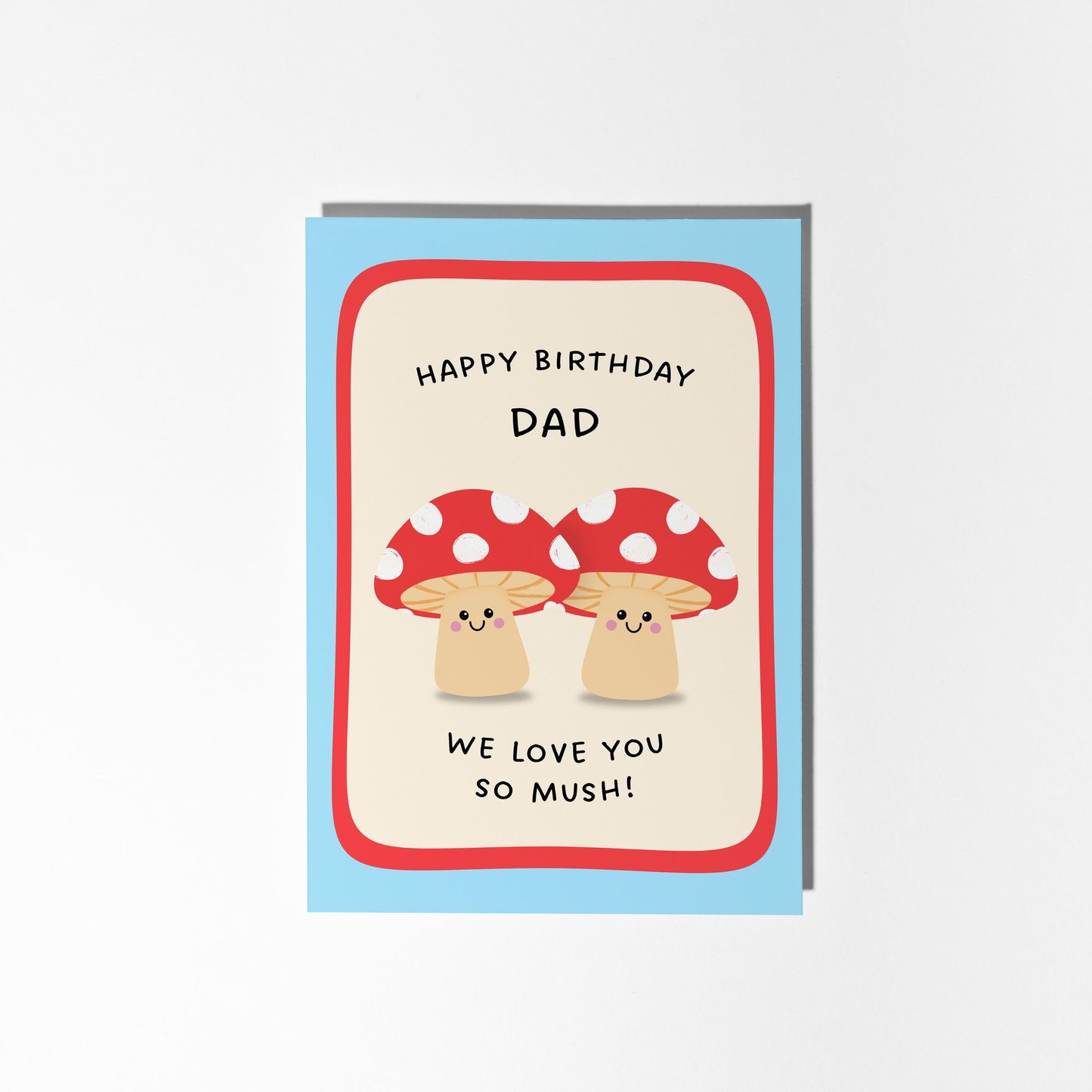 Happy Birthday Dad Card, Funny Dad Birthday Card, Cute Mushroom Card, From Kids Birthday Card - PulpKo