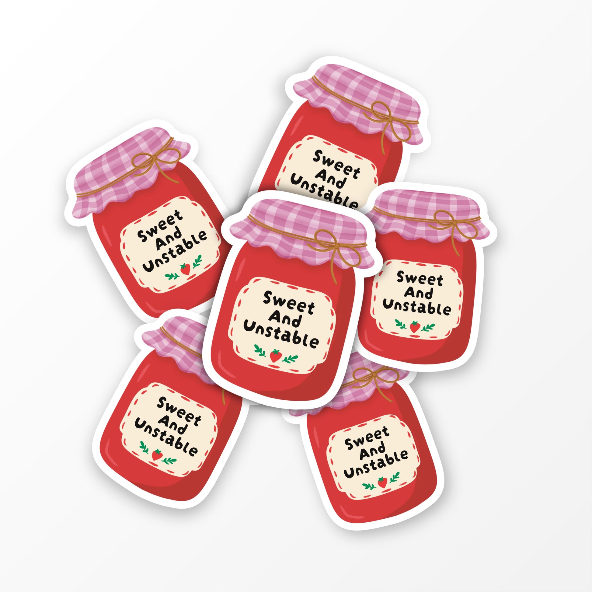 Sweet and Unstable Sticker, Funny Cute Sticker, Jam Jar Sticker, Laptop Water Bottle Sticker - PulpKo