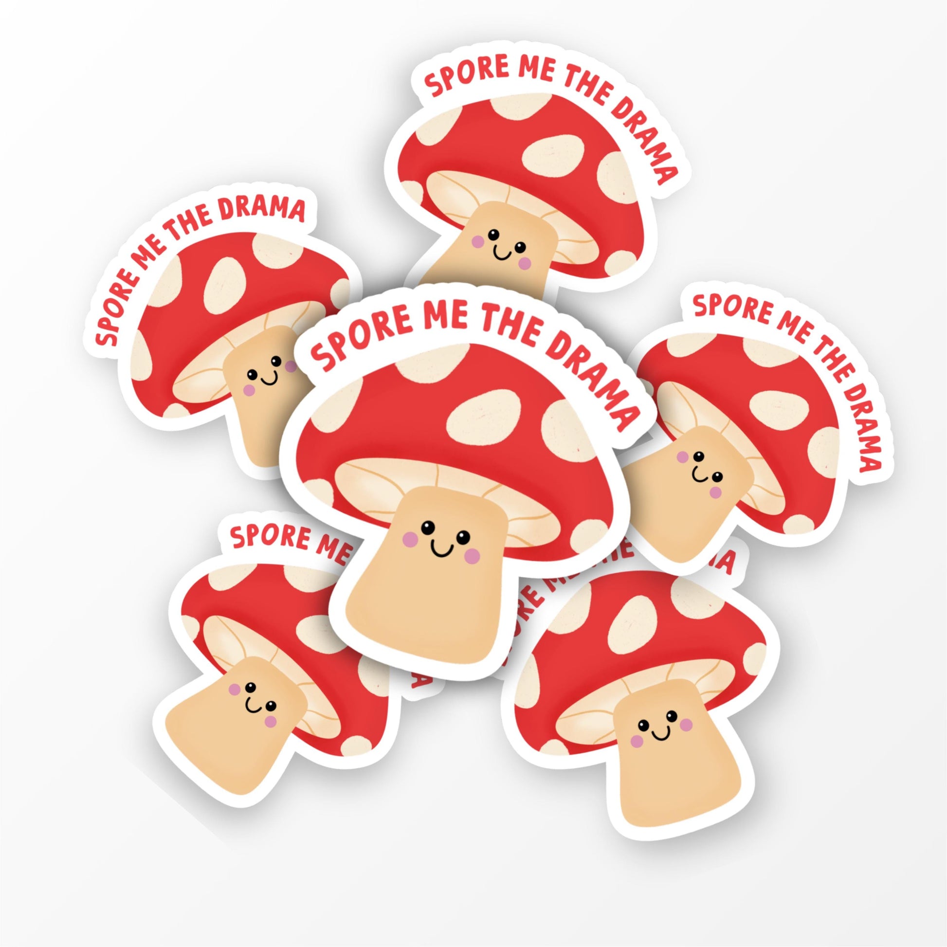 Spore Me The Drama Sticker, Funny Mushroom Sticker, Cute Vinyl Sticker, Laptop Water Bottle Sticker - PulpKo