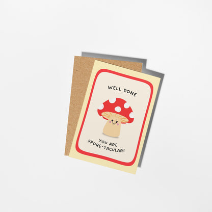Well Done Card, You Are Spore-tacular Card, Congratulations Card, Achievement Card - PulpKo