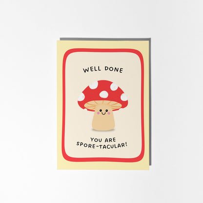 Well Done Card, You Are Spore-tacular Card, Congratulations Card, Achievement Card - PulpKo