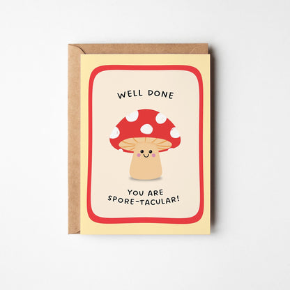 Well Done Card, You Are Spore-tacular Card, Congratulations Card, Achievement Card - PulpKo