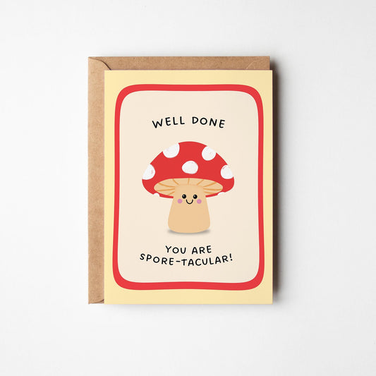 Well Done Card, You Are Spore-tacular Card, Congratulations Card, Achievement Card - PulpKo