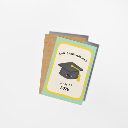 Class of 2026 Graduation Card, Congratulations Grad Card, Cute Congrats Card - PulpKo