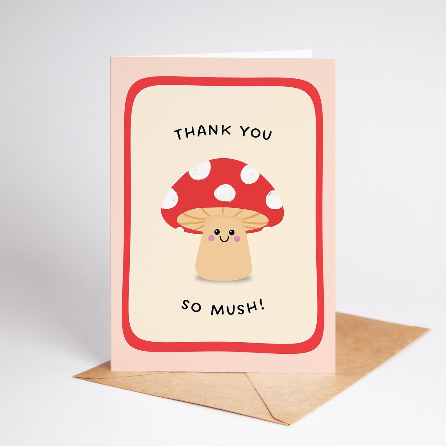 Thank You So Mush Card, Mushroom Pun Thank You Card - PulpKo