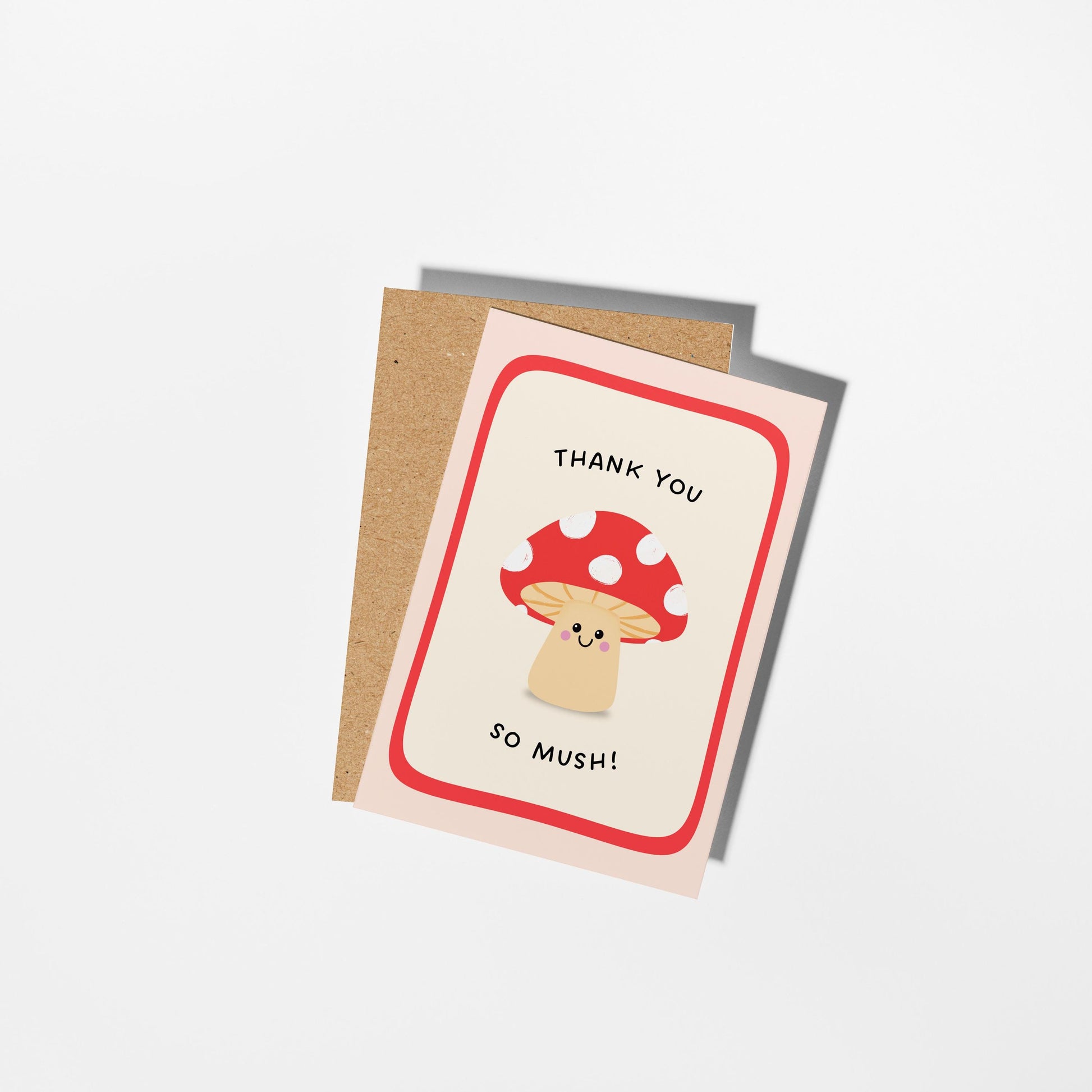 Thank You So Mush Card, Mushroom Pun Thank You Card - PulpKo