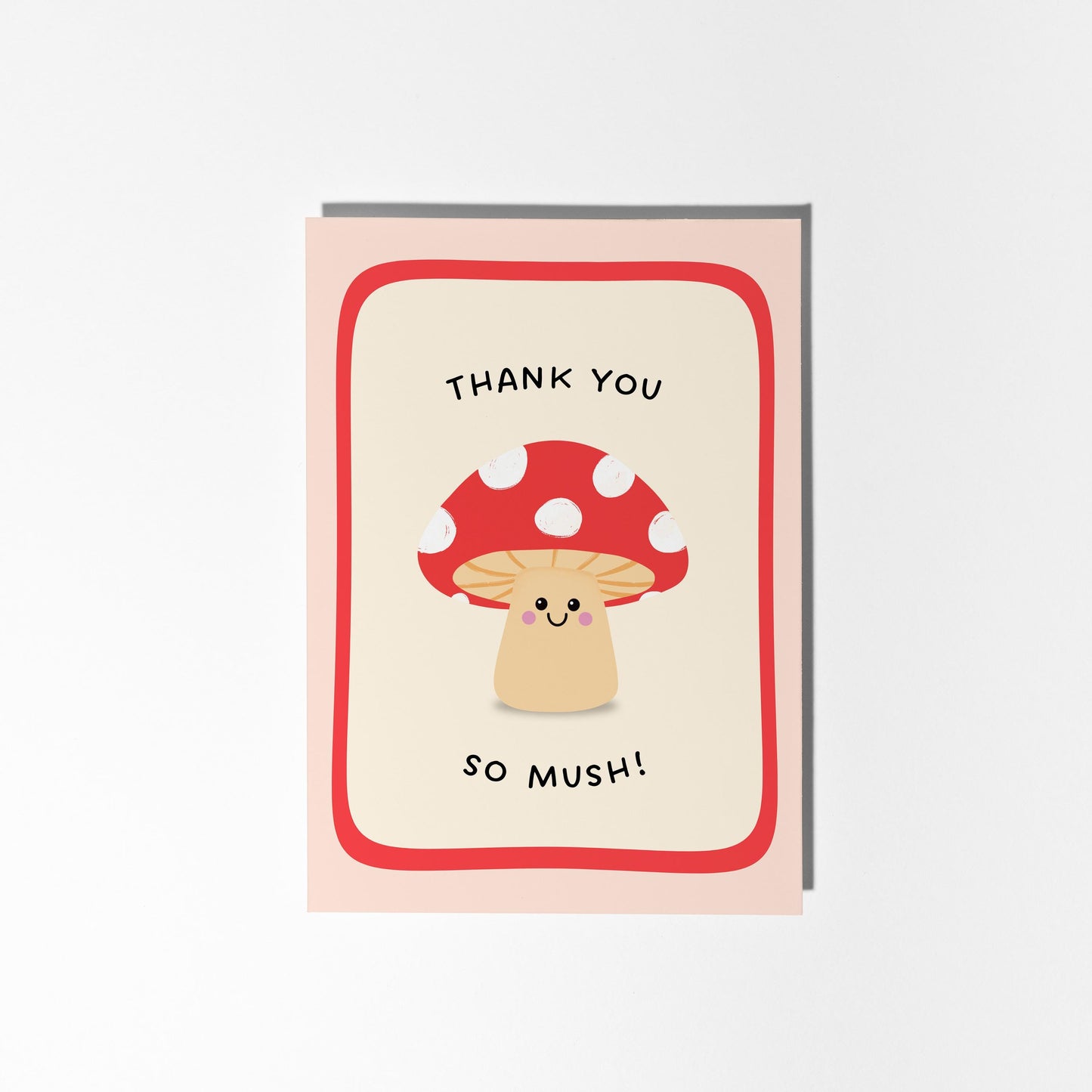 Thank You So Mush Card, Mushroom Pun Thank You Card - PulpKo