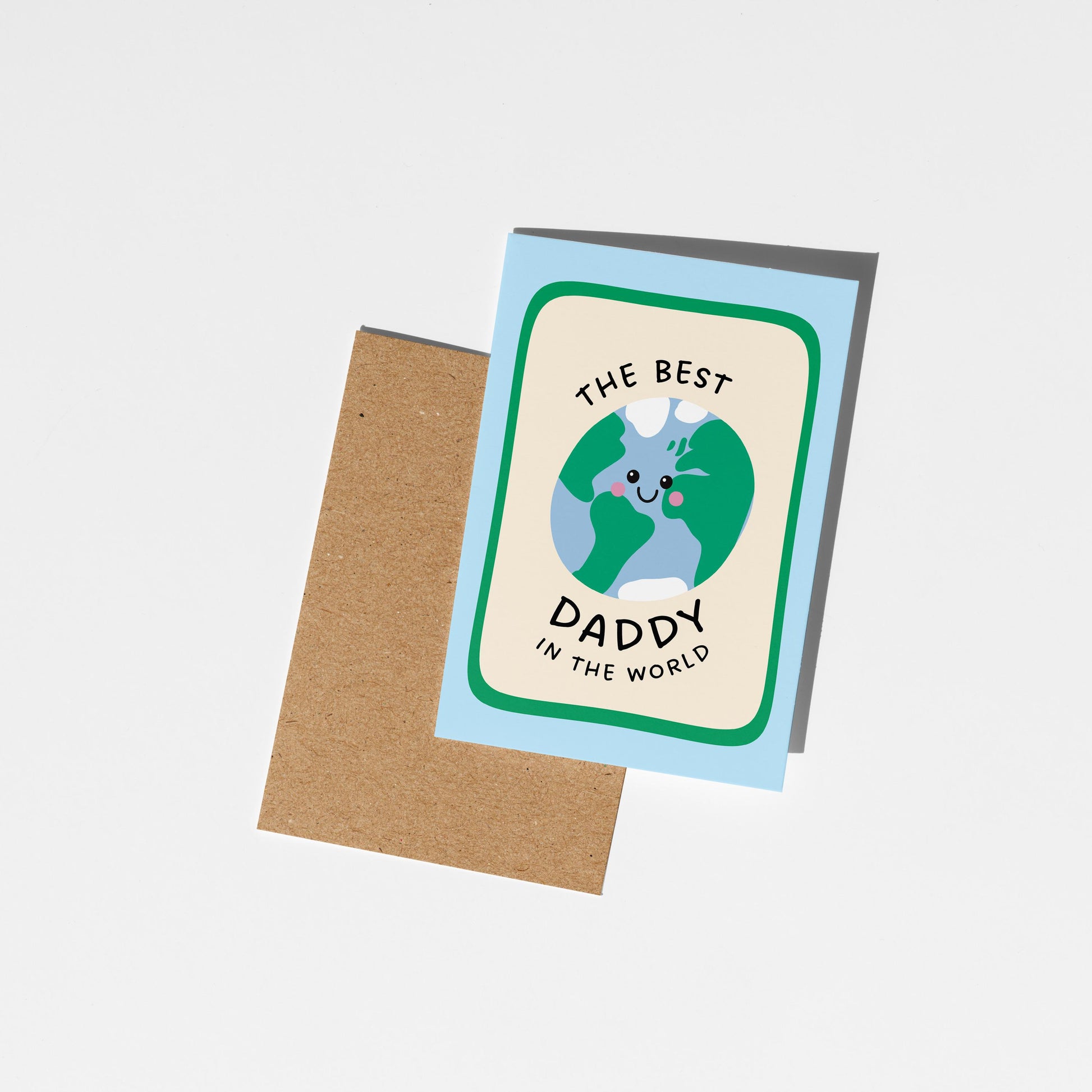 Best Daddy in the World Card, Cute Dad Birthday Card, Father’s Day Card from Kids - PulpKo