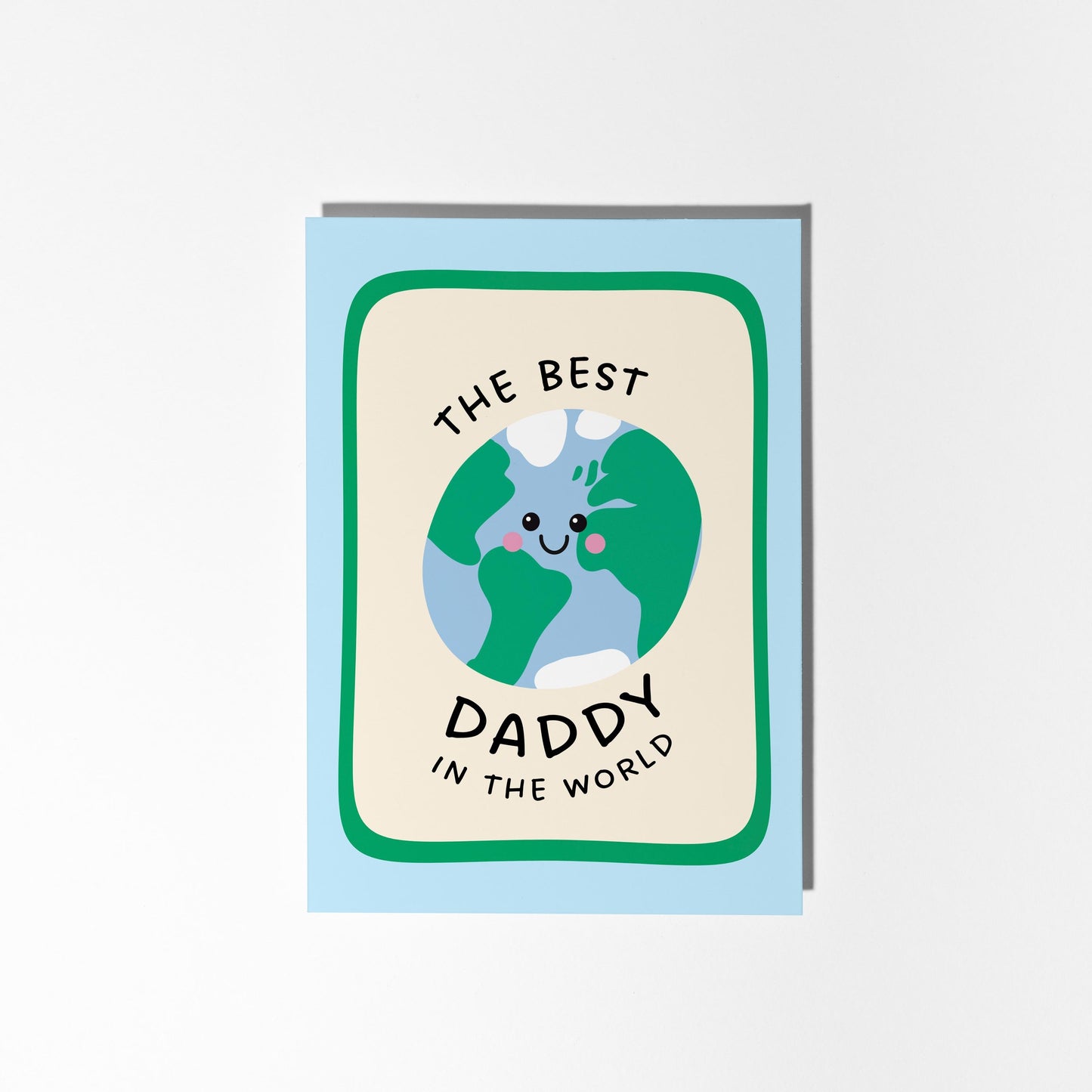 Best Daddy in the World Card, Cute Dad Birthday Card, Father’s Day Card from Kids - PulpKo