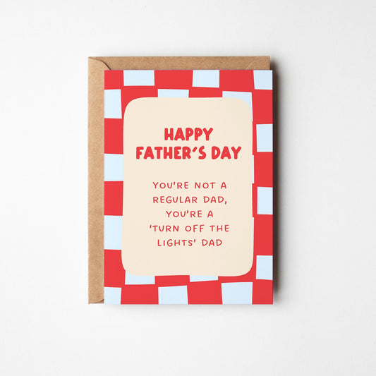 Funny Father’s Day Card, Irish Dad Card, Turn Off The Lights Relatable Father's Day Card - PulpKo